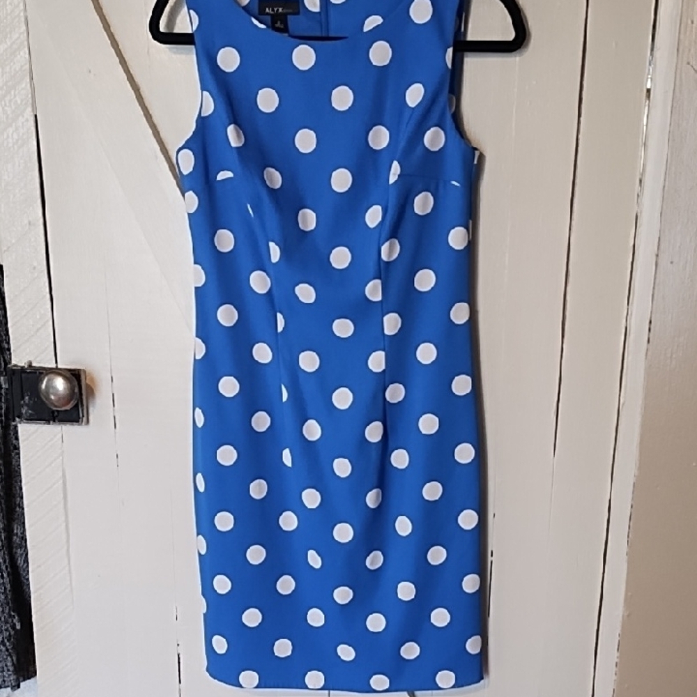 Alyx Blue and White Polka Dot Mini Dress